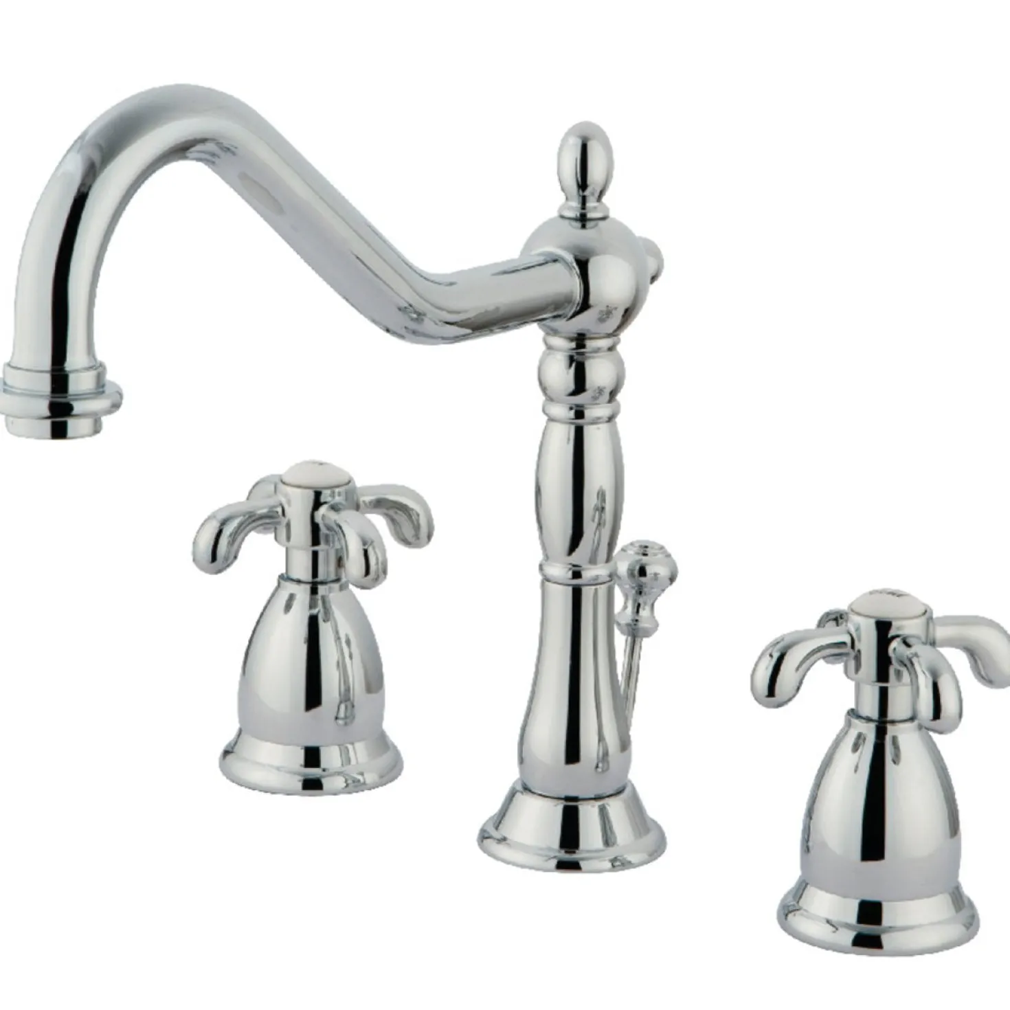 Kingston Brass French Country Deck Mount 8-Inch Widespread Bathroom Faucet