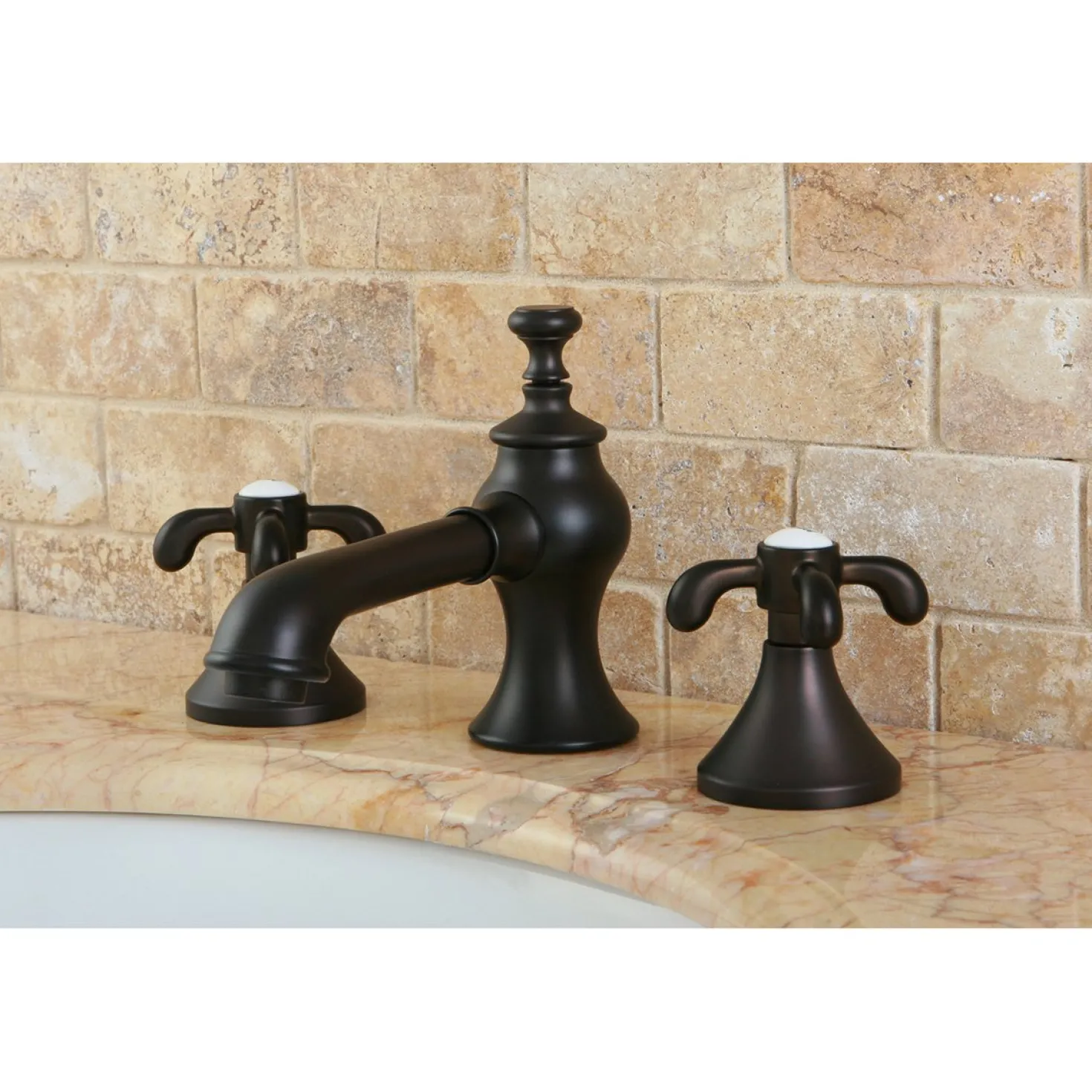 Kingston Brass French Country 8-Inch Widespread 3-Hole Bathroom Faucet