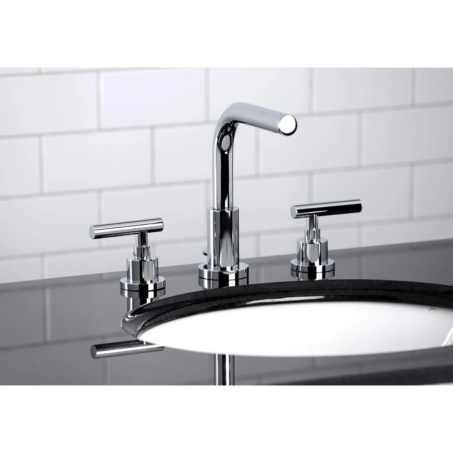 Kingston Brass FSC895XCML-P Manhattan Widespread Bathroom Faucet with Brass Pop-Up