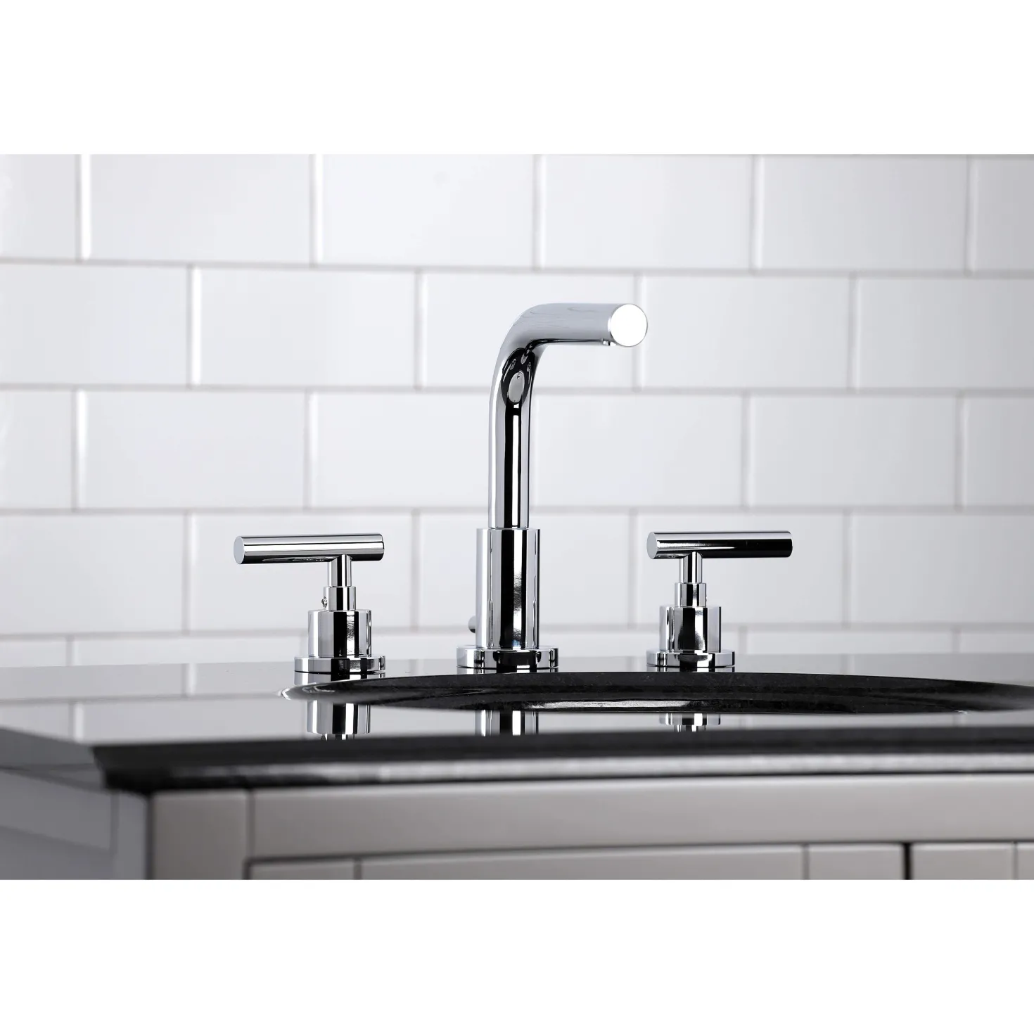Kingston Brass FSC895XCML-P Manhattan Widespread Bathroom Faucet with Brass Pop-Up