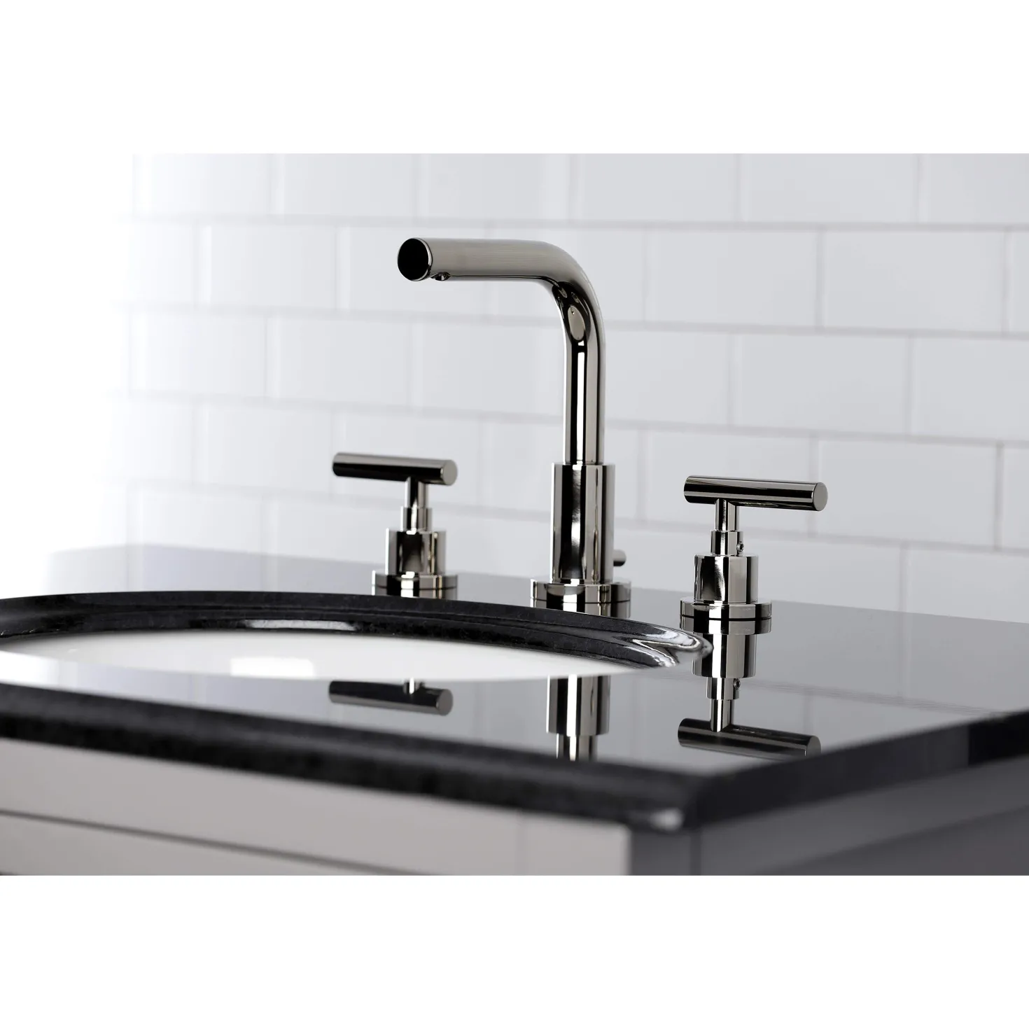 Kingston Brass FSC895XCML-P Manhattan Widespread Bathroom Faucet with Brass Pop-Up
