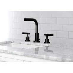 Kingston Brass FSC895XCML-P Manhattan Widespread Bathroom Faucet with Brass Pop-Up