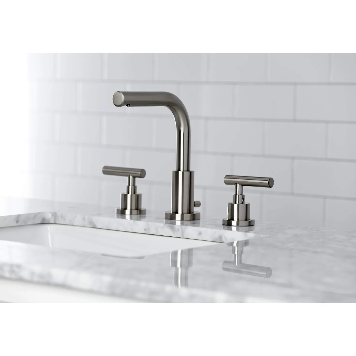 Kingston Brass FSC895XCML-P Manhattan Widespread Bathroom Faucet with Brass Pop-Up