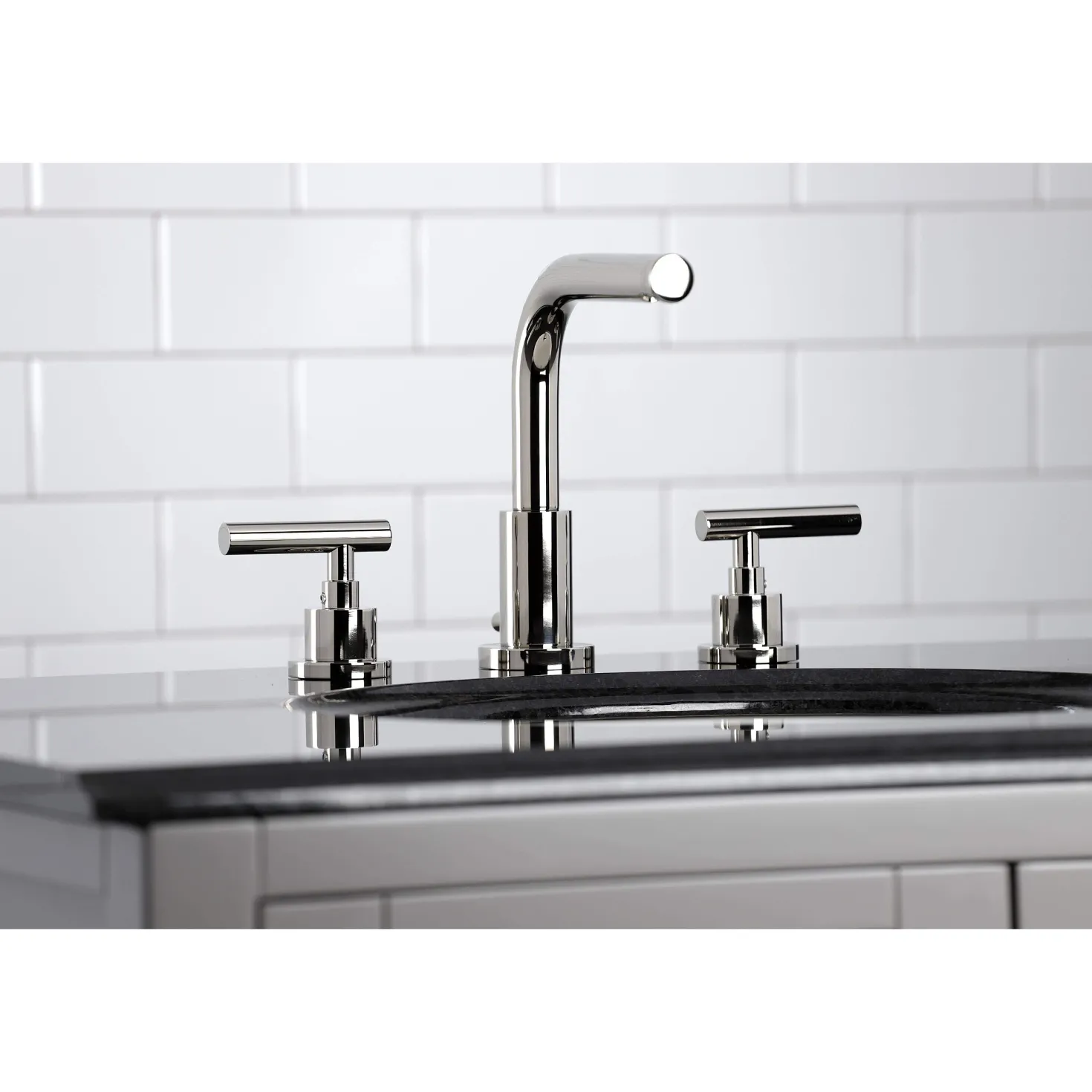 Kingston Brass FSC895XCML-P Manhattan Widespread Bathroom Faucet with Brass Pop-Up