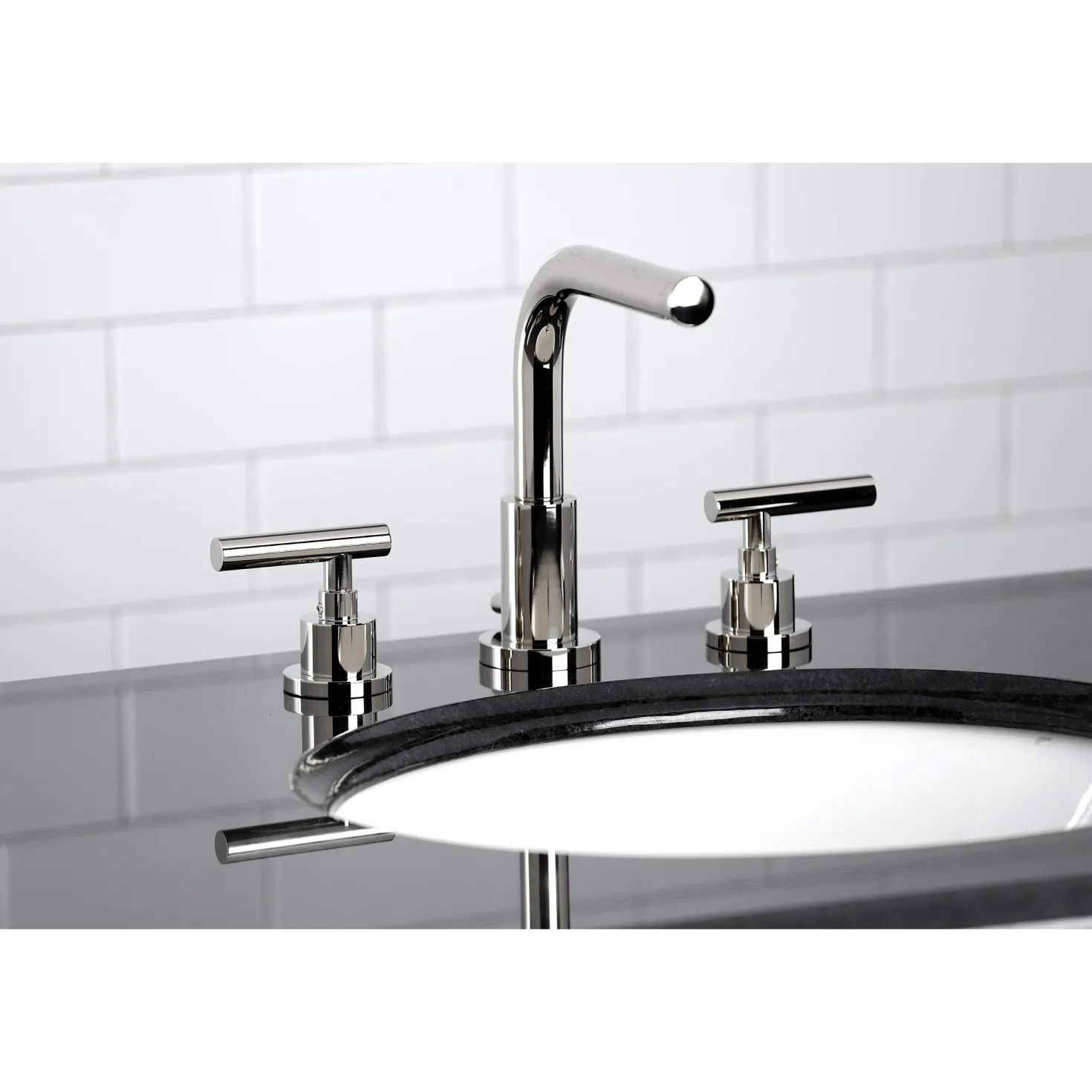 Kingston Brass FSC895XCML-P Manhattan Widespread Bathroom Faucet with Brass Pop-Up