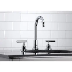 Kingston Brass FSC892XCML-P Manhattan Widespread Bathroom Faucet with Brass Pop-Up