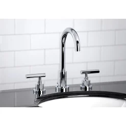 Kingston Brass FSC892XCML-P Manhattan Widespread Bathroom Faucet with Brass Pop-Up
