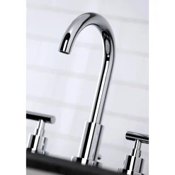 Kingston Brass FSC892XCML-P Manhattan Widespread Bathroom Faucet with Brass Pop-Up