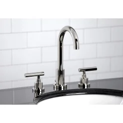 Kingston Brass FSC892XCML-P Manhattan Widespread Bathroom Faucet with Brass Pop-Up