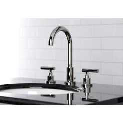 Kingston Brass FSC892XCML-P Manhattan Widespread Bathroom Faucet with Brass Pop-Up