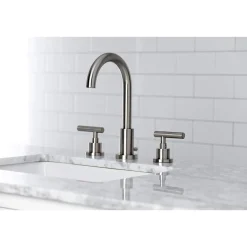 Kingston Brass FSC892XCML-P Manhattan Widespread Bathroom Faucet with Brass Pop-Up