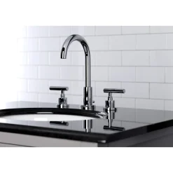 Kingston Brass FSC892XCML-P Manhattan Widespread Bathroom Faucet with Brass Pop-Up