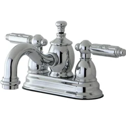 Kingston Brass Georgian 4" Centerset Lavatory Faucet with Metal Lever Handle and Heritage Spout