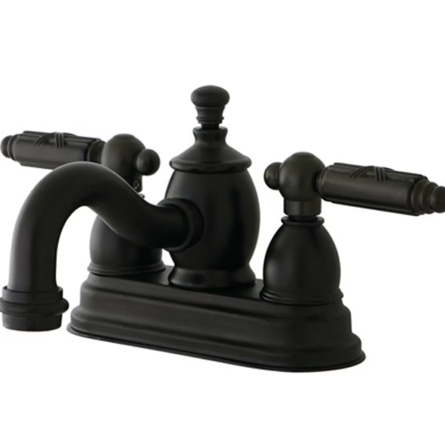 Kingston Brass Georgian 4" Centerset Lavatory Faucet with Metal Lever Handle and Heritage Spout