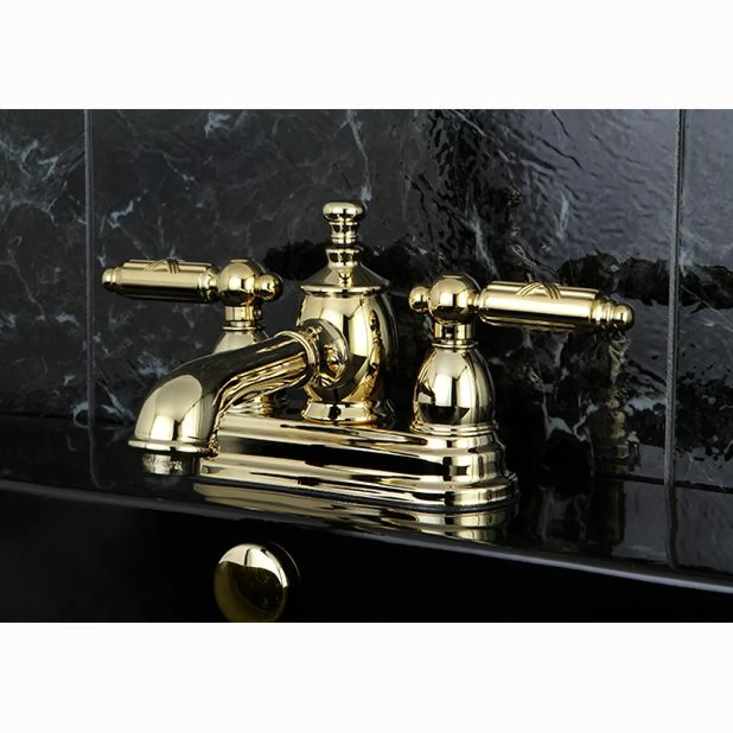 Kingston Brass Georgian 4" Centerset Lavatory Faucet with Heritage Spout and Metal Lever Handle
