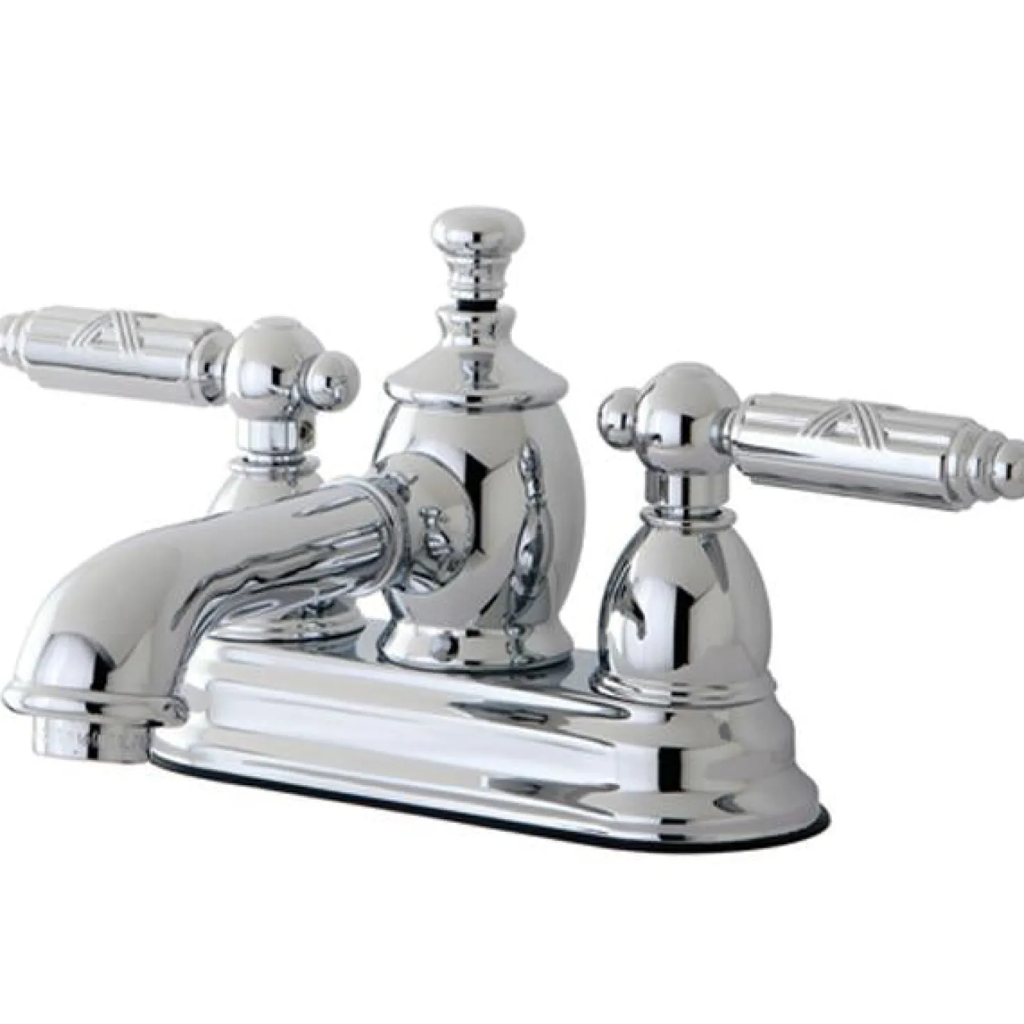 Kingston Brass Georgian 4" Centerset Lavatory Faucet with Heritage Spout and Metal Lever Handle