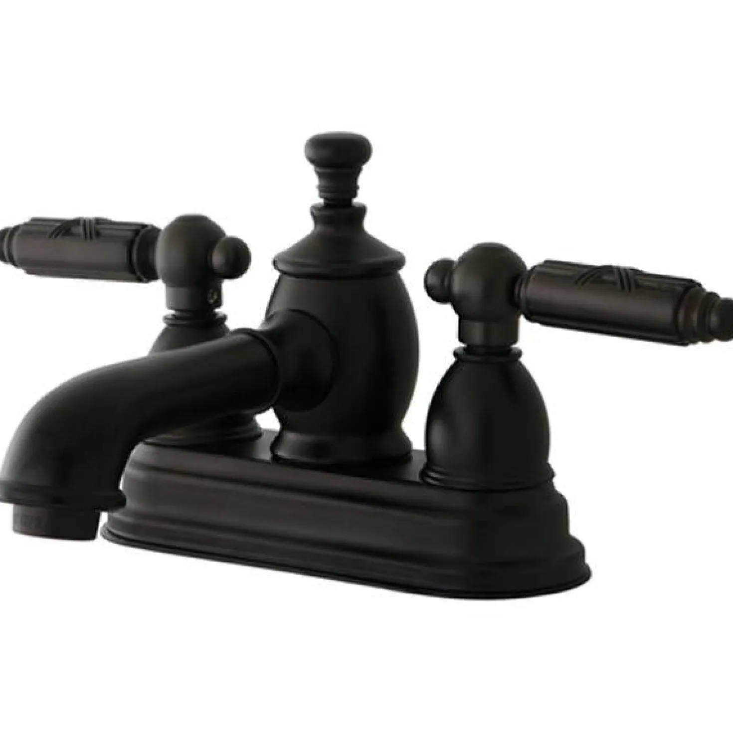 Kingston Brass Georgian 4" Centerset Lavatory Faucet with Heritage Spout and Metal Lever Handle