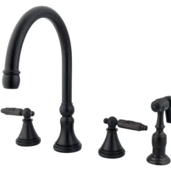 Kingston Brass Georgian Gourmetier Two Handle Kitchen Faucet