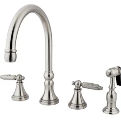 Kingston Brass Georgian Gourmetier Two Handle Kitchen Faucet