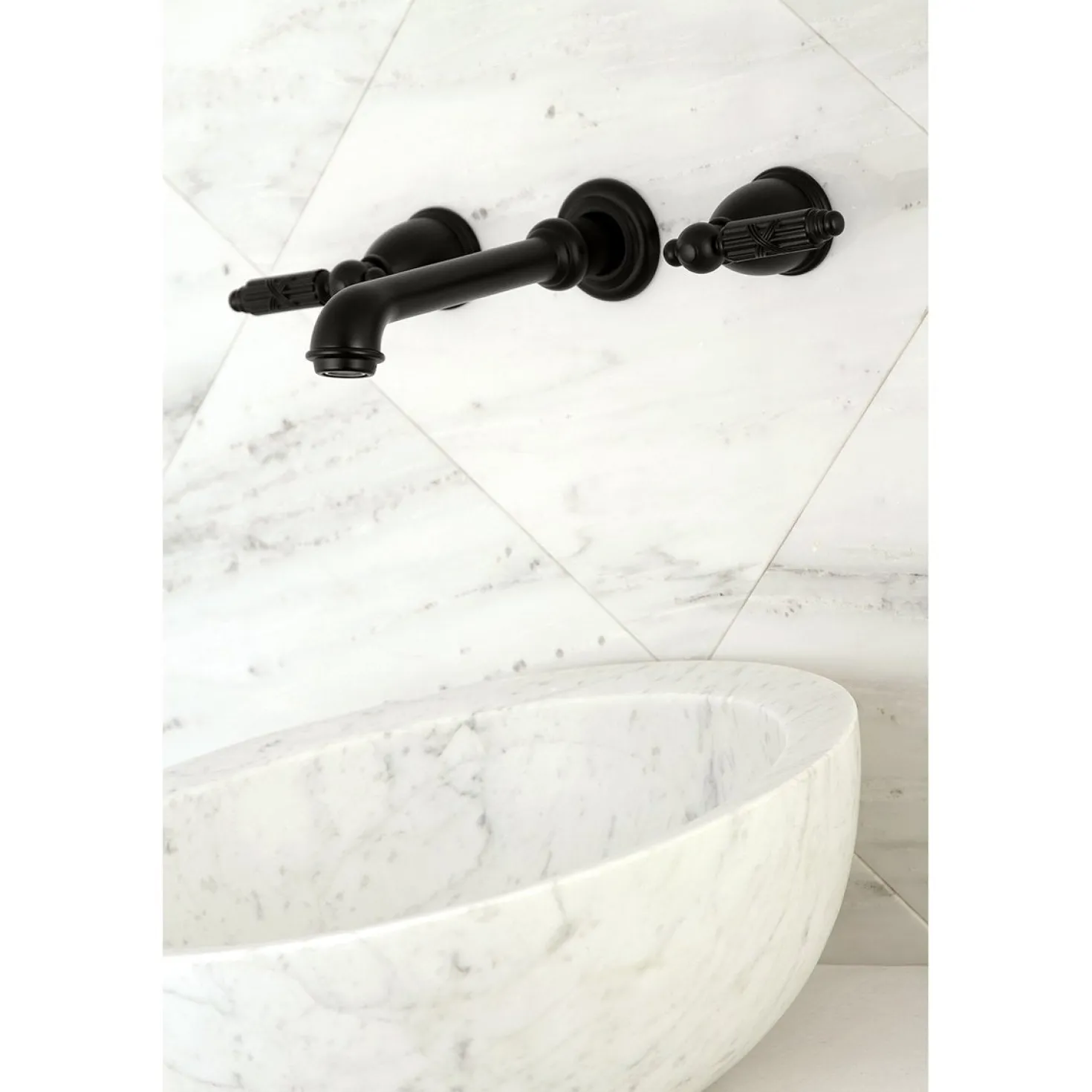 Kingston Brass Georgian Two-Handle Wall Mount Bathroom Faucet