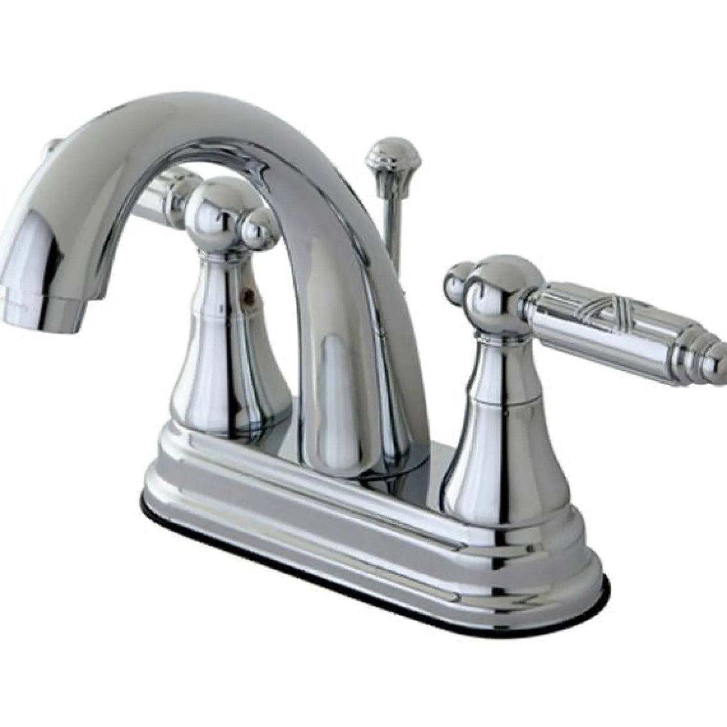 Kingston Brass Georgian Two Handle 4" Centerset Lavatory Faucet with Brass Pop-up