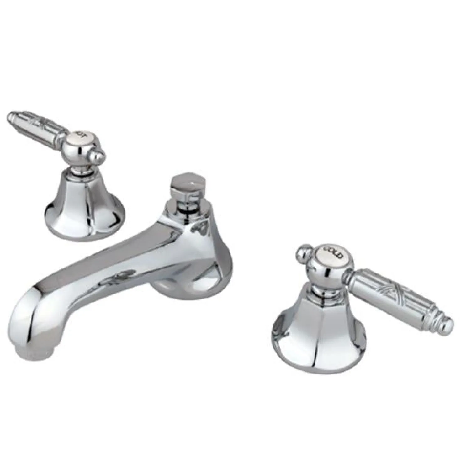 Kingston Brass Georgian Two Handle 8" to 16" Widespread Lavatory Faucet with Brass Pop-up