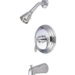 Kingston Brass GKB3631AL Water Saving Restoration Tub and Shower Faucet in Chrome with Lever Handles