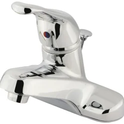 Kingston Brass GKB511B Water Saving Wyndham Centerset Lavatory Faucet with Single Loop Handle and Brass Pop-up in Chrome