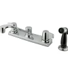 Kingston Brass GKB120P Water Saving Americana Centerset Kitchen Faucet with Canopy Handle and Sprayer in Chrome