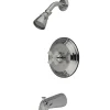Kingston Brass GKB3631PX Water Saving Restoration Tub and Shower Faucet in Chrome with Porcelain Cross Handles