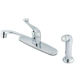 Kingston Brass GKB572SP Water Saving Chatham Centerset Kitchen Faucet with Single Lever Handle and Matching Side Sprayer in Chrome