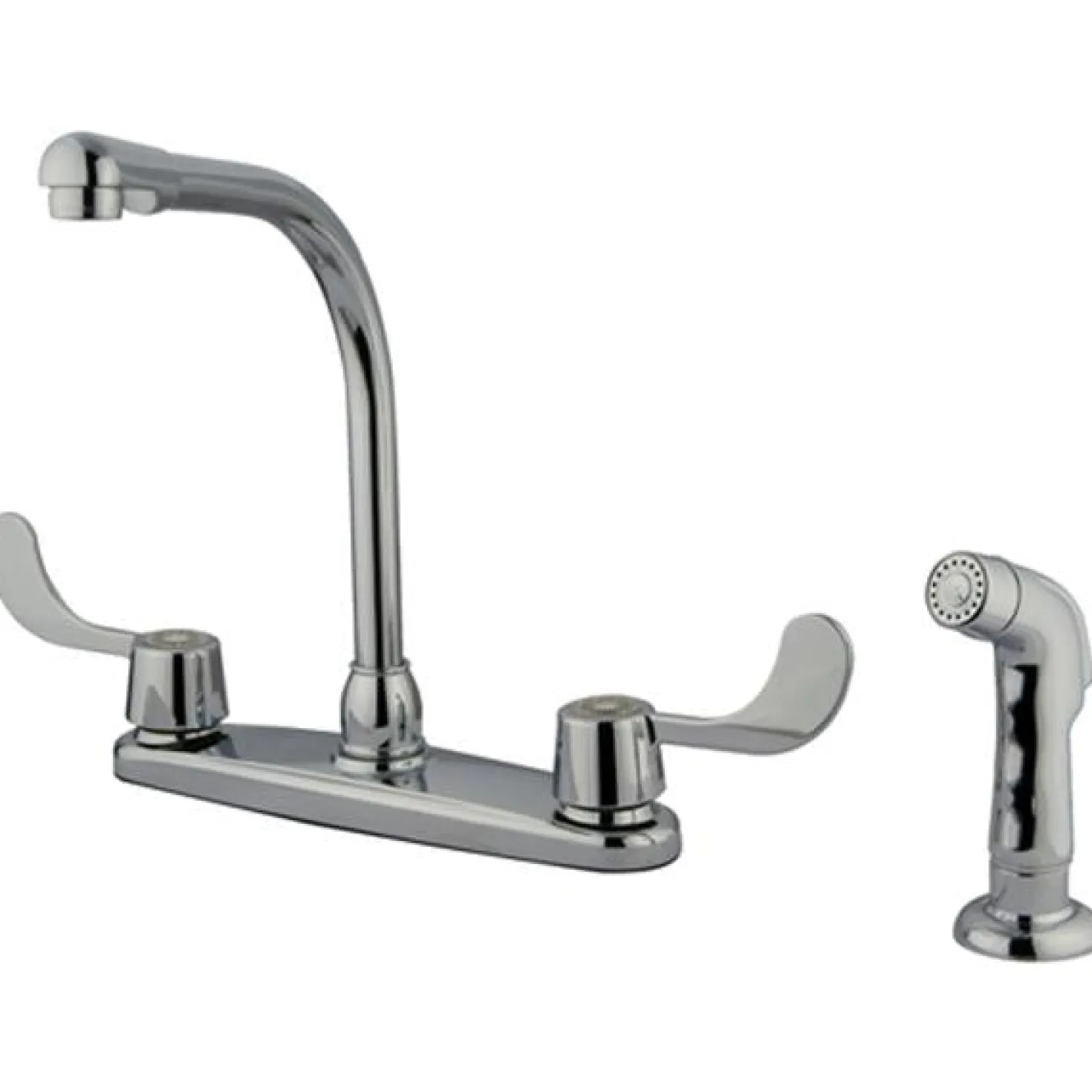 Kingston Brass GKB762SP Water Saving Vista Centerset Kitchen Faucet with Blade Handles and Side Sprayer in Chrome