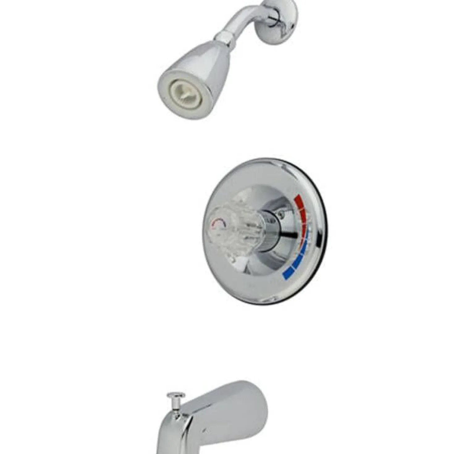 Kingston Brass GKB681T Water Saving Chatham Tub and Shower Faucet Trim Only with Single Acrylic Handle in Chrome
