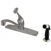 Kingston Brass GKB0572 Water Saving Columbia Single Lever Handle Centerset Kitchen Faucet with Side Sprayer in Satin Nickel
