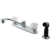 Kingston Brass GKB112 Water Saving Americana Centerset Kitchen Faucet with Acrylic Handles and Side Sprayer