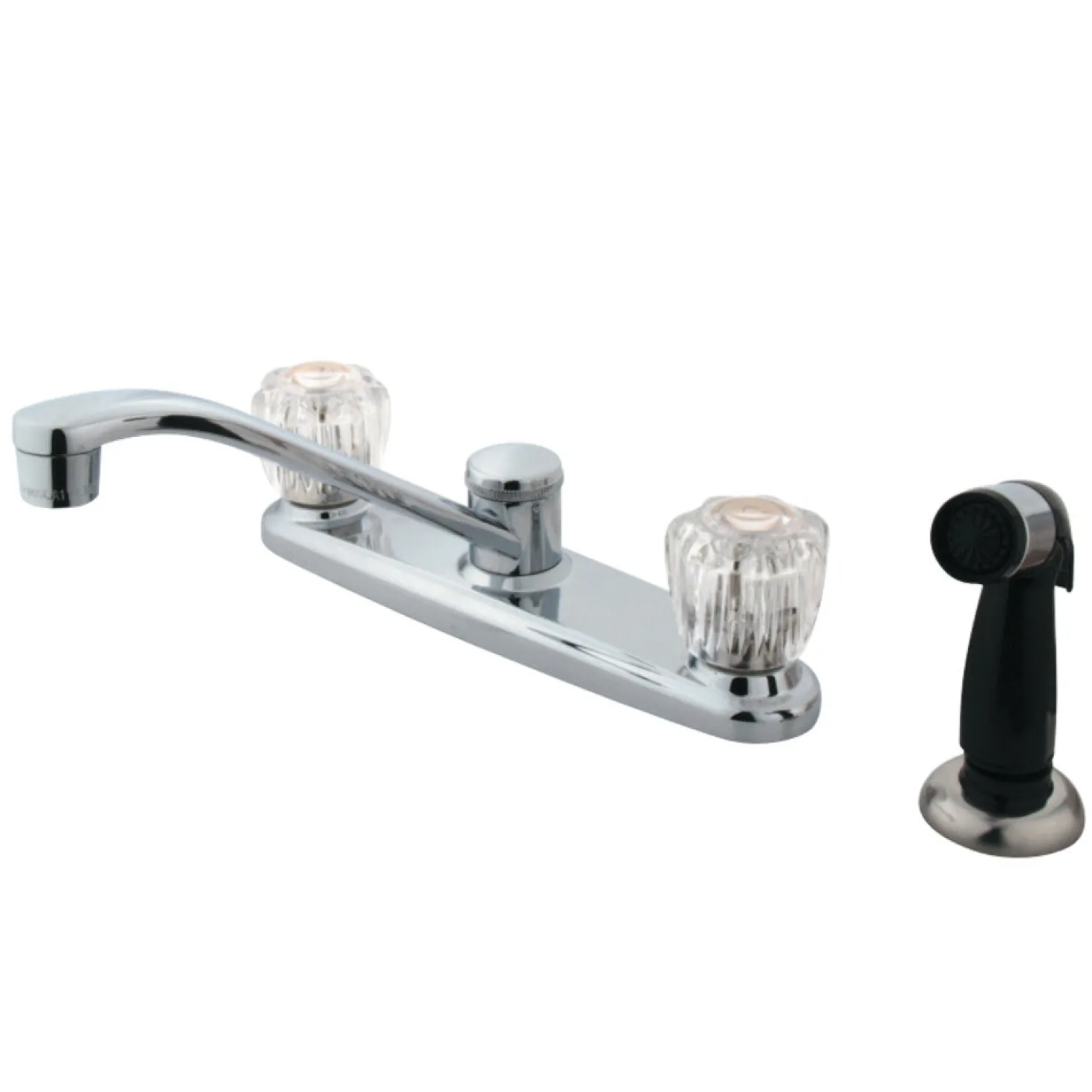 Kingston Brass GKB112 Water Saving Americana Centerset Kitchen Faucet with Acrylic Handles and Side Sprayer