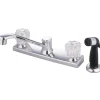 Kingston Brass GKB122 Water Saving Americana Centerset Kitchen Faucet with Acrylic Handle and Side Sprayer