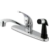 Kingston Brass GKB5730 Water Saving Chatham Centerset Kitchen Faucet with Single Lever Handle and Black Deck Sprayer in Chrome