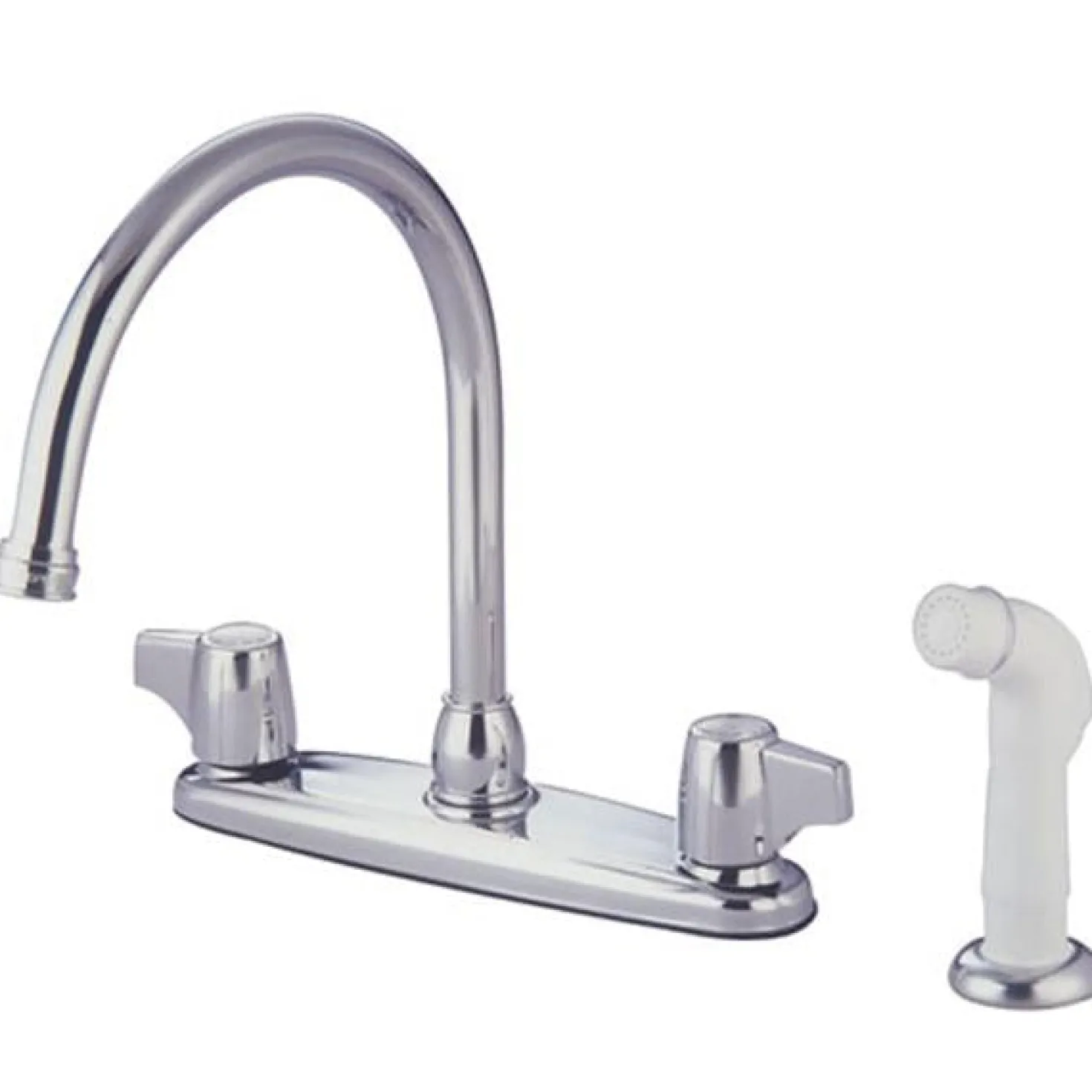 Kingston Brass GKB722 Water Saving Franklin Centerset Kitchen Faucet with Canopy Handles and Side Sprayer in Chrome