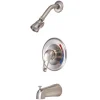 Kingston Brass GKB698 Water Saving Chatham Tub and Shower Faucet with 1.5GPM Showerhead and Single Loop Handle in Satin Nickel