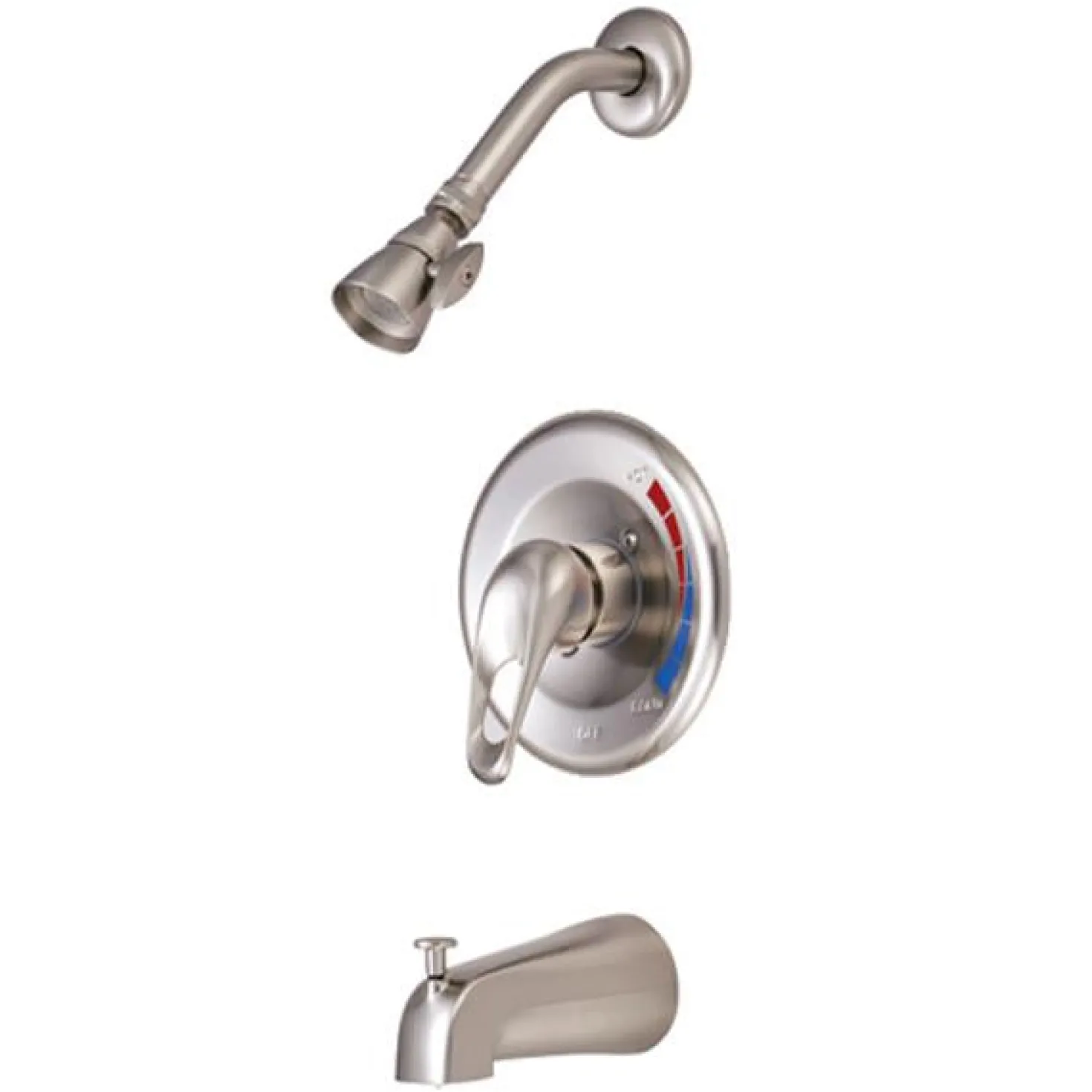 Kingston Brass GKB698 Water Saving Chatham Tub and Shower Faucet with 1.5GPM Showerhead and Single Loop Handle in Satin Nickel