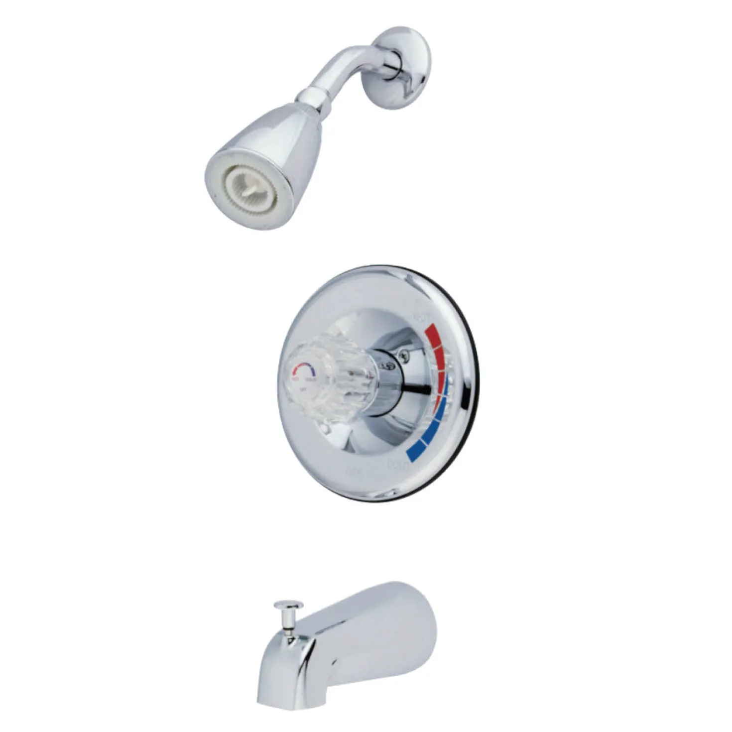 Kingston Brass GKB681 Water Saving Chatham Tub and Shower Faucet with Single Acrylic Handle in Chrome