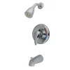 Kingston Brass GKB651 Water Saving Chatham Tub and Shower Faucet with 1.5GPM Shower Head and Single Lever Handle in Chrome