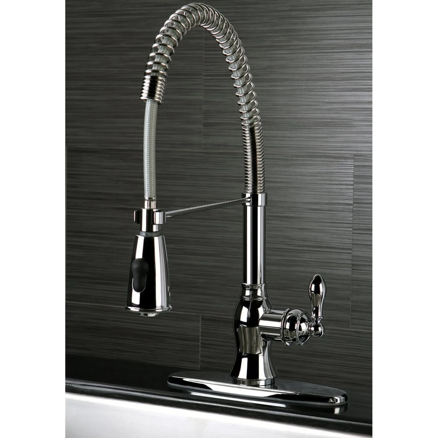Kingston Brass Gourmetier American Classic Single-Handle Pre-Rinse Kitchen Faucet