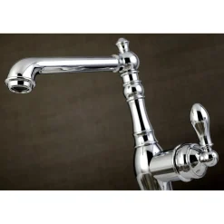 Kingston Brass Gourmetier American Classic Single-Handle Kitchen Faucet with Brass Sprayer
