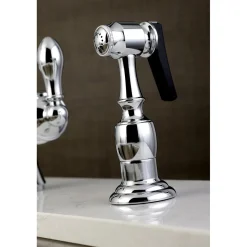 Kingston Brass Gourmetier American Classic Single-Handle Kitchen Faucet with Brass Sprayer