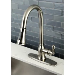 Kingston Brass Gourmetier American Classic Single-Handle Pull-Down Sprayer Kitchen Faucet