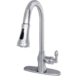 Kingston Brass Gourmetier American Classic Single-Handle Pull-Down Sprayer Kitchen Faucet