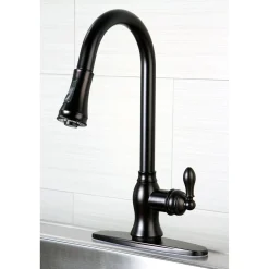 Kingston Brass Gourmetier American Classic Single-Handle Pull-Down Sprayer Kitchen Faucet