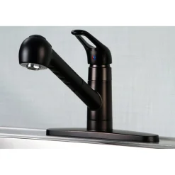 Kingston Brass Gourmetier Century Single-Handle Kitchen Faucet with Pull-Out Sprayer